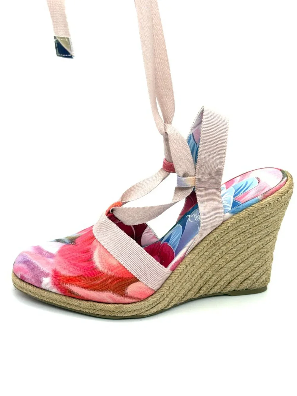 Christian Louboutin TOLEDA FAB 85 Peonies Wedge Heel Espadrille Sandals